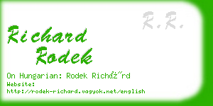 richard rodek business card